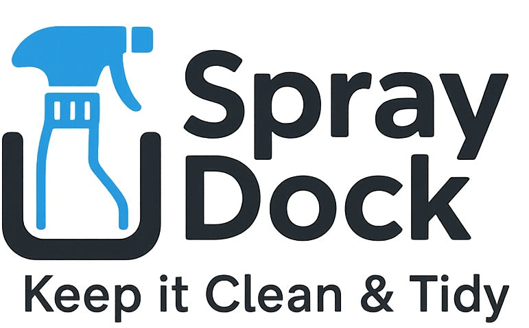 The SprayDock spray bottle wall mounted rack