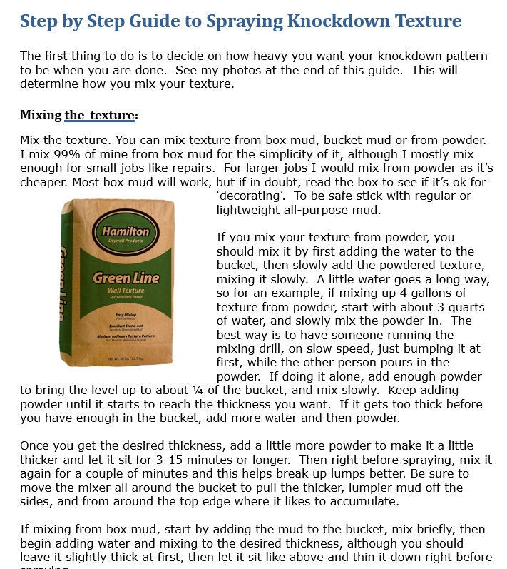 Digital Guide: Spraying Drywall Knockdown Texture - That Kilted Guy DIY