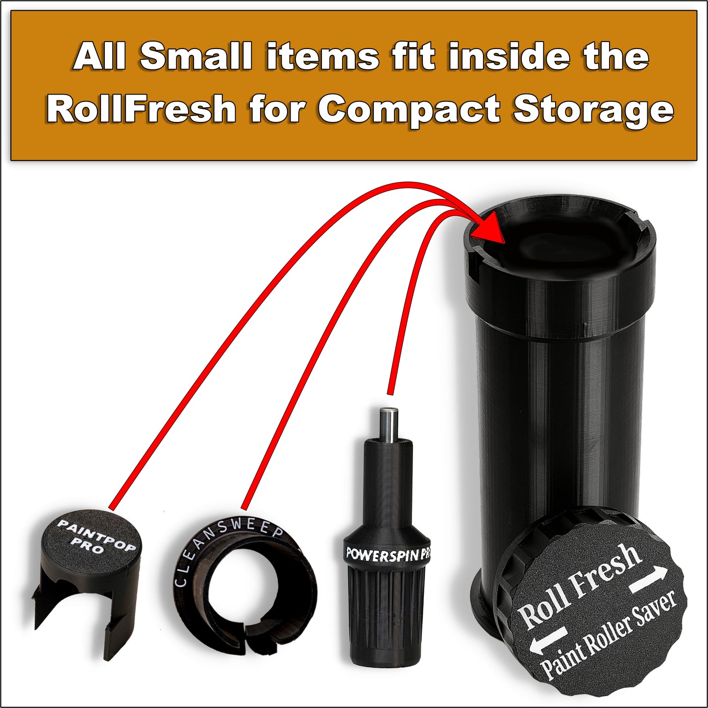 Painting Tools Bundle – These 4 tools allow you to Clean Your Roller Faster, or Store it for days