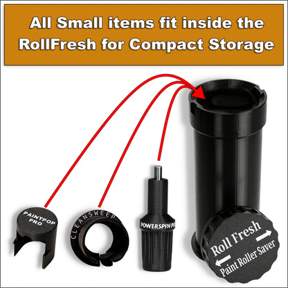 Painting Tools Bundle – These 4 tools allow you to Clean Your Roller Faster, or Store it for days