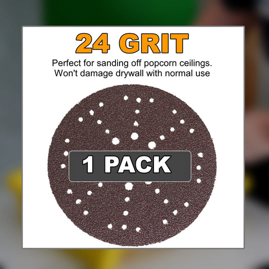 24 Grit 9" Drywall Sanding Disc (Single) – For Popcorn Ceiling Removal