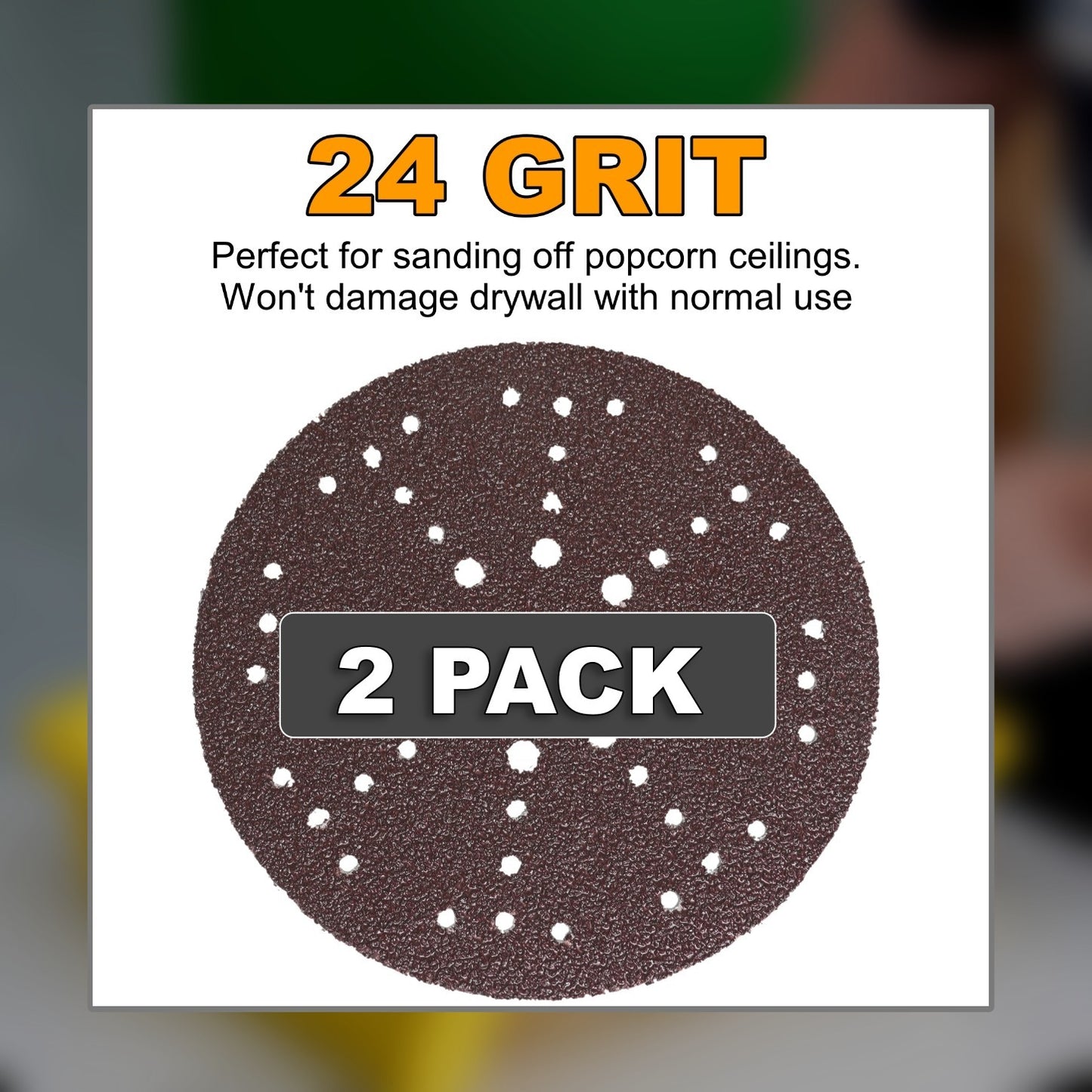 24 Grit 9" Drywall Power Sanding Discs (2-Pack)