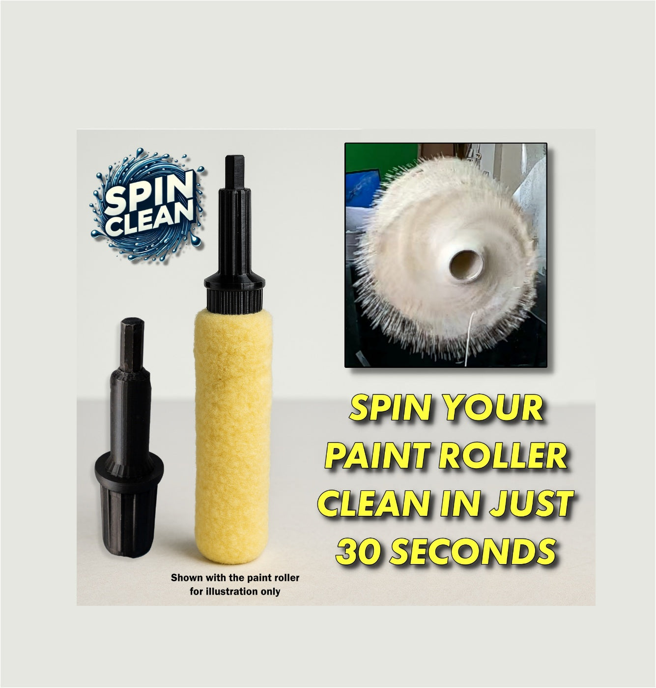 SPINCLEAN – Clean Paint Rollers in 30 Seconds or Less with No Mess - That Kilted Guy DIY