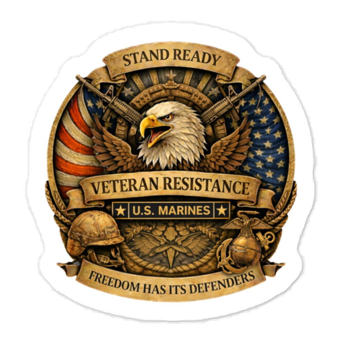 Marine Resistance Stickers - Semper Fi - Faithful always to the Constitution - Freedom has it's defenders