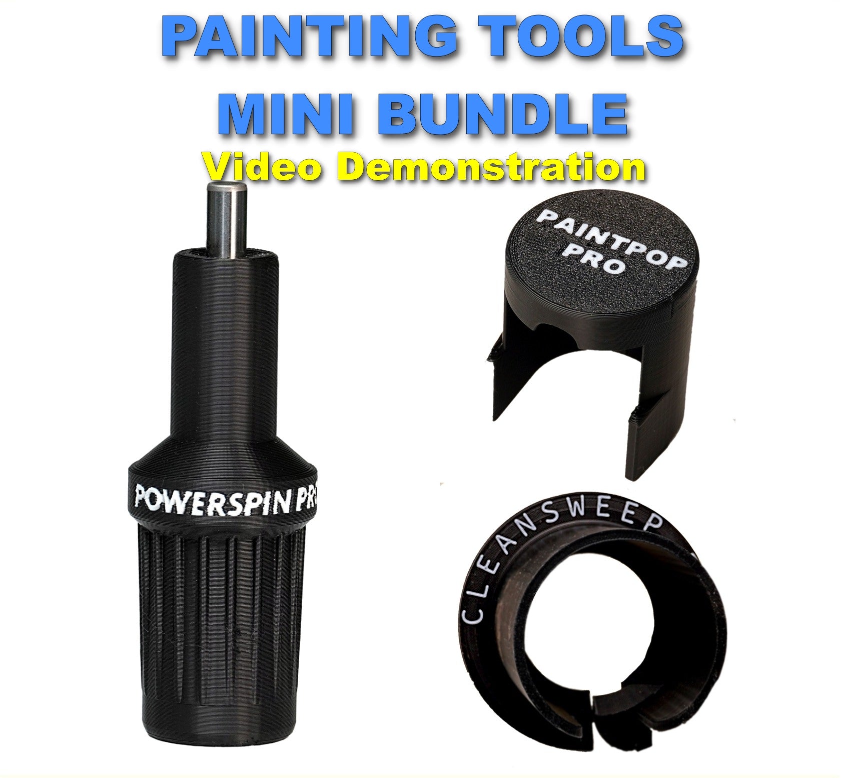 Load video: video demonstrating our painting tools mini bundle that help you clean painting tools faster