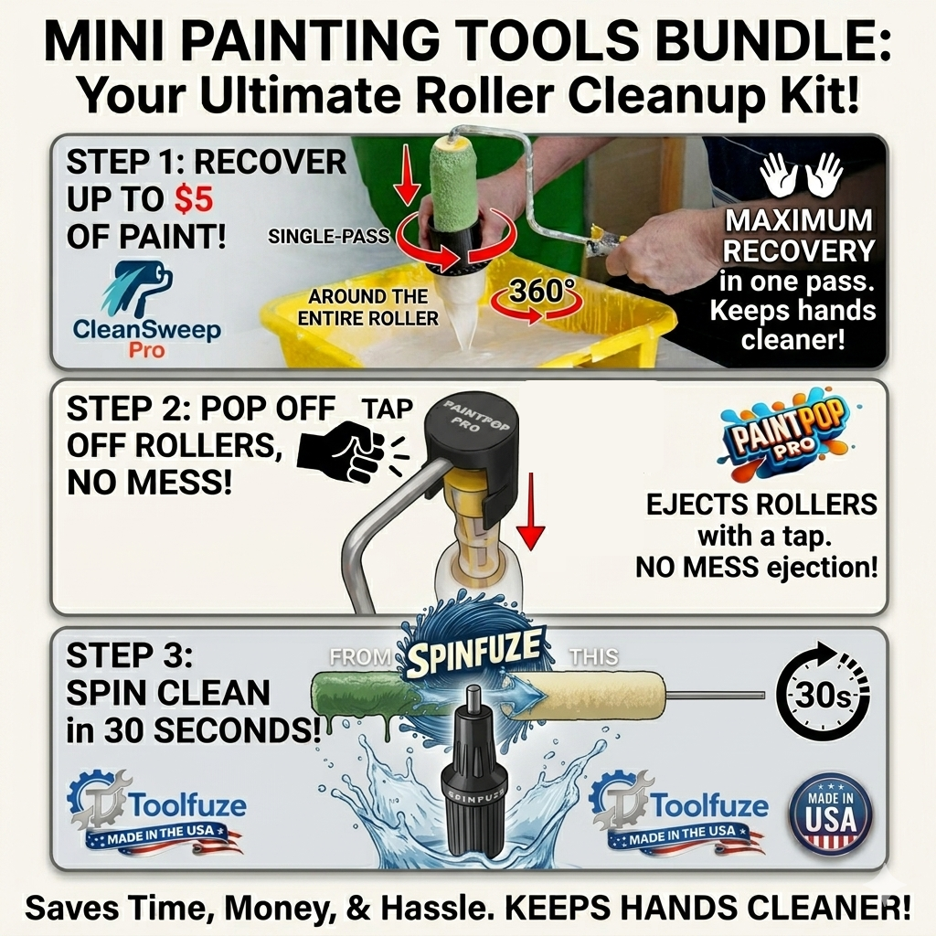 Painting Tool Kit Mini Bundle, Faster & Easier Paint Roller Cleanup