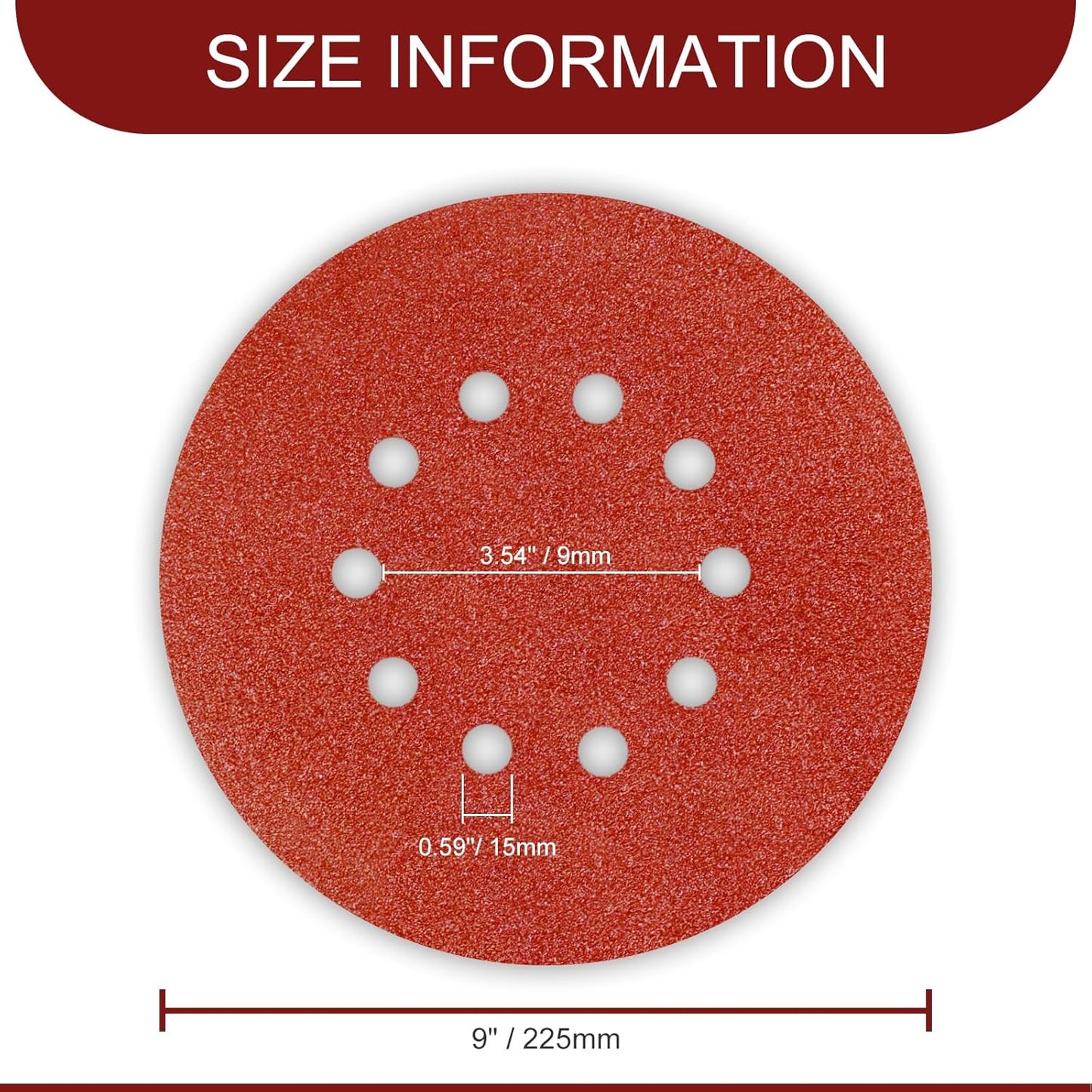 9" Drywall Power Sanding Discs, 40, 80, 15, 240 Grit (2-Pack)