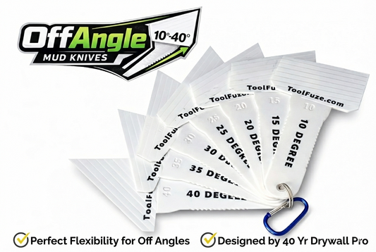 OffAngle Drywall Mud Knives (10°–40°) – Finally Tape Tight Ceiling Corners Under 90° – Drywall 3-Way Corner Finishing Tool for Pros & DIYers