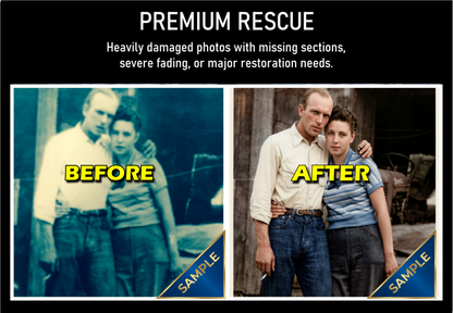 Premium Rescue restored photo with color correction example