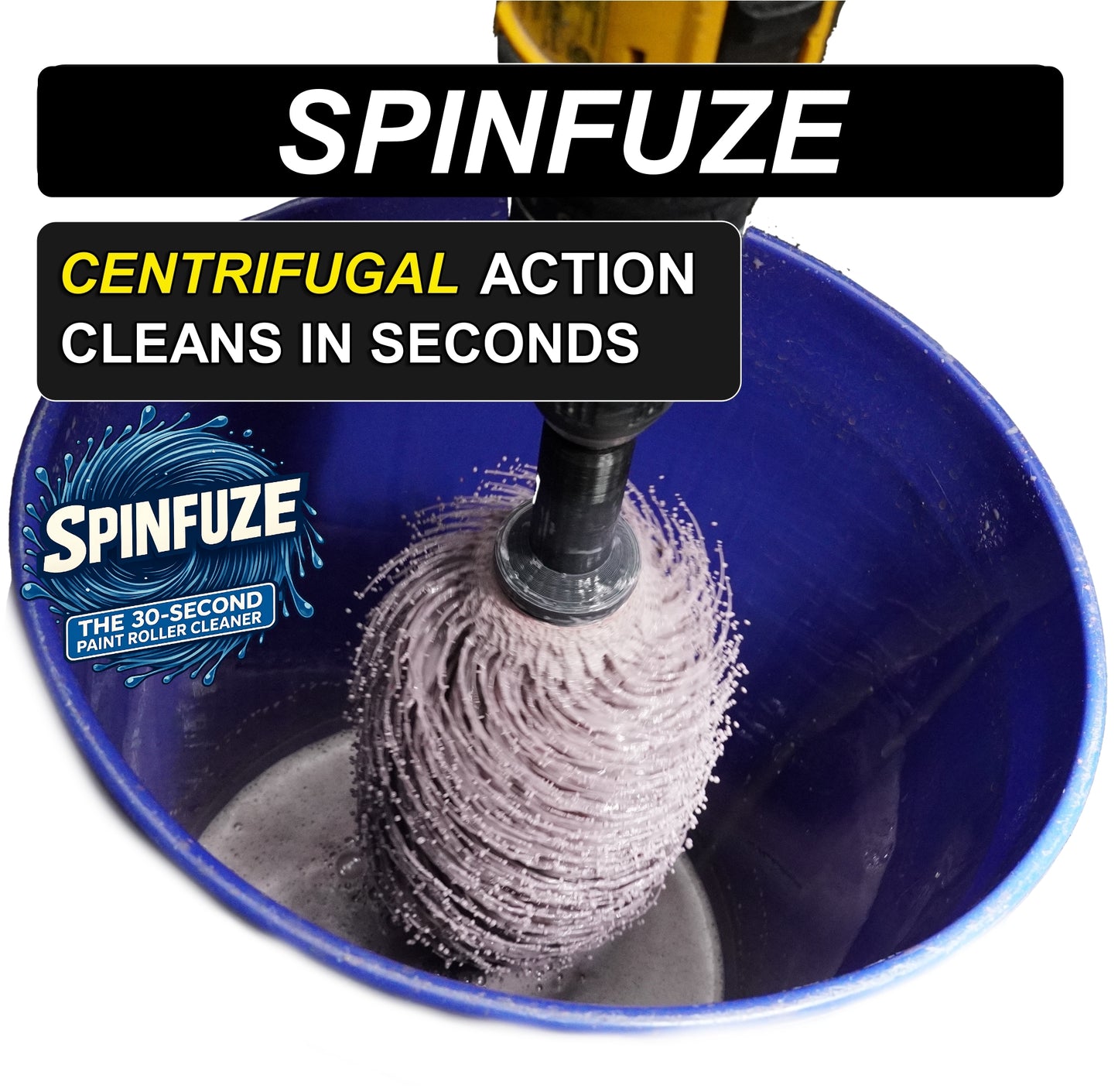 Spinfuze paint roller cleaner centrifugal cleaner illustration
