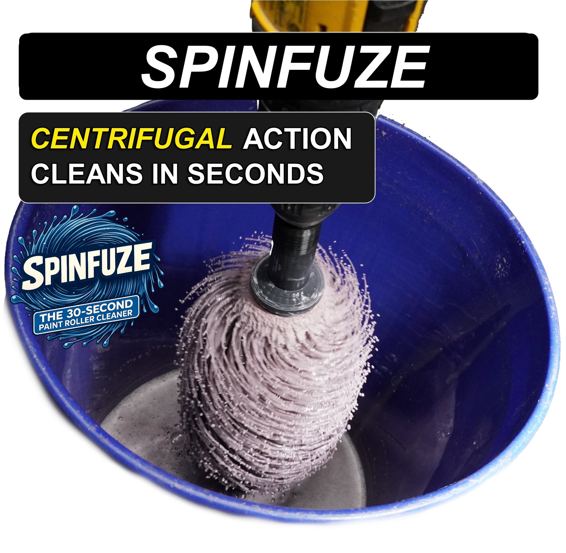 Spinfuze paint roller cleaner centrifugal cleaner illustration