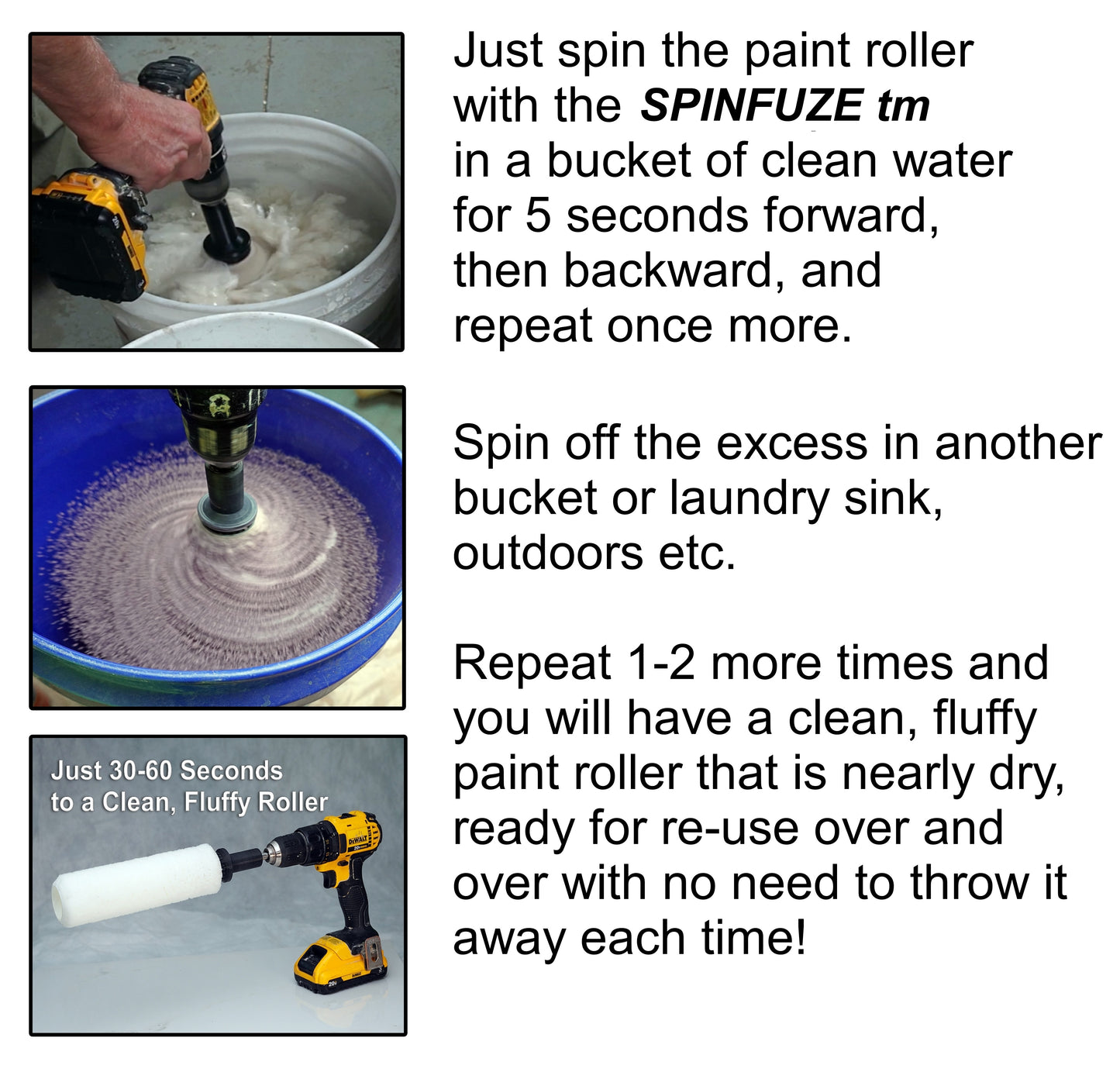 Spinfuze paint roller cleaner instructions