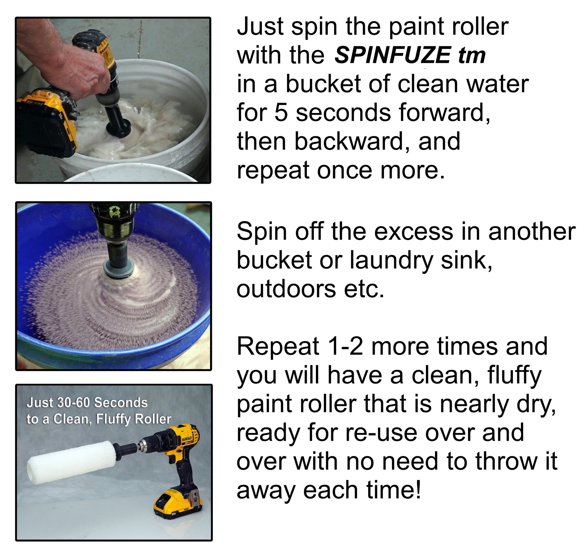 Spinfuze paint roller cleaner instructions