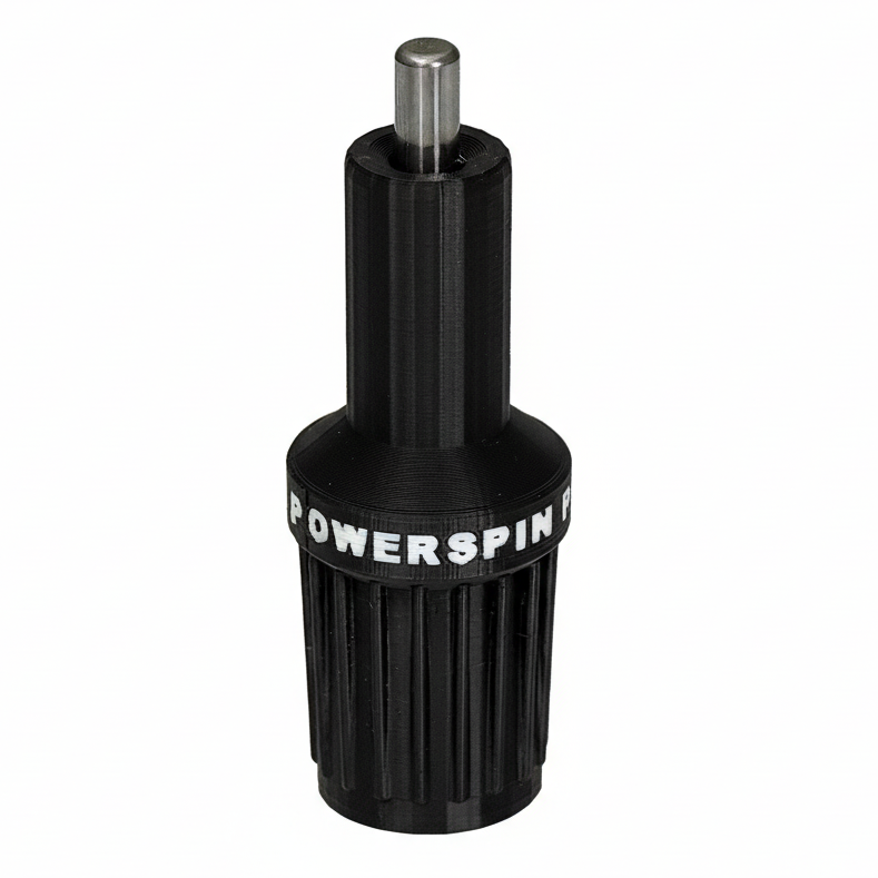 SpinFuze paint roller cleaner tool with metal spin shaft