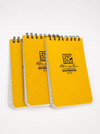 Yellow Rite in the Rain No. 135 weatherproof notebooks