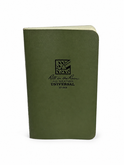 Olive-drab green Rite in the Rain No. 964 notebook